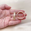 Argolla Huggie 02.204.0059.30 Oro Laminado, con Blanca Micro Pave, Pulido, Tono Dorado