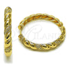 Argolla Huggie 02.204.0060.40 Oro Laminado, Diseño de Torcido, con Blanca Zirconia Cubica, Pulido, Tono Dorado
