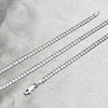 Gargantilla Basica 04.420.0003.16 Plata Rodinada, Diseño de Miami Cubana, Pulido, Tono Plateado (Calibre 100, Grosor 02 MM, 16 Pulgadas de Largo)