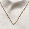 Gargantilla Basica 04.63.1424.22 Oro Laminado, Diseño de Miami Cubana, Diamantado, Tono Dorado (Calibre 0.80, Grosor 02.8 MM, 22 Pulgadas de Largo)