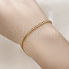 Pulsera Básica 04.63.1424.07 Oro Laminado, Diseño de Miami Cubana, Diamantado, Tono Dorado (0.80 Gauge, 03 MM Thickness, 7 Inches Length)