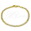 Pulsera Básica 5.222.026.07 Oro Laminado, Diseño de Mariner, Diamantado, Tono Dorado (0.80 Gauge, 03 MM Thickness, 7 Inches Length)