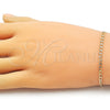 Pulsera Básica 5.222.007.07 Oro Laminado, Diseño de Cubana, Diamantado, Tono Dorado (Thickness, 8 Inches Length)