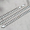 Gargantilla Basica 04.420.0008.26 Plata Rodinada, Diseño de Miami Cubana, Pulido, Tono Plateado (Calibre 220, Grosor 08 MM, 26 Pulgadas de Largo)