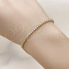 Pulsera Tennis 03.130.0006.1.07 Oro Laminado, con Zirconia Cubica Blanca, Pulido, Tono Dorado (Grosor 02.5 MM, 8 Pulgadas de Largo)