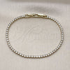 Pulsera Tennis 03.130.0006.1.07 Oro Laminado, con Zirconia Cubica Blanca, Pulido, Tono Dorado (Grosor 02.5 MM, 8 Pulgadas de Largo)