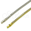 Pulsera Tennis 03.130.0006.1.07 Oro Laminado, con Zirconia Cubica Blanca, Pulido, Tono Dorado (Grosor 02.5 MM, 8 Pulgadas de Largo)