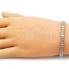 Pulsera Tennis 03.130.0005.5.07 Oro Laminado, Diseño de Baguette, con Zirconia Cubica Blanca, Pulido, Tono Dorado (Grosor 05 MM, 7 Pulgadas de Largo)