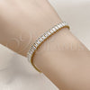 Pulsera Tennis 03.130.0005.5.07 Oro Laminado, Diseño de Baguette, con Zirconia Cubica Blanca, Pulido, Tono Dorado (Grosor 05 MM, 7 Pulgadas de Largo)