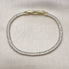 Pulsera Tennis 03.213.0348.07 Oro Laminado, Diseño de Baguette, con Zirconia Cubica Blanca, Pulido, Tono Dorado (Grosor 03.6 MM, 8 Pulgadas de Largo)