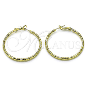Argolla Mediana 02.213.0815.40 Oro Laminado, Diamantado, Tono Dorado