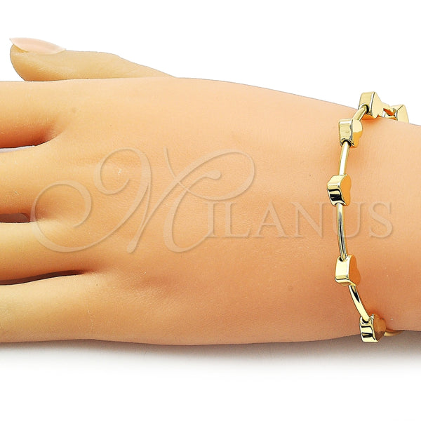 Aro Individual 07.170.0050 Oro Laminado, Diseño de Corazón, Pulido, Tono Dorado (02 MM Thickness, One size fits all)