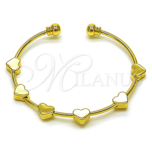 Aro Individual 07.170.0050 Oro Laminado, Diseño de Corazón, Pulido, Tono Dorado (02 MM Thickness, One size fits all)