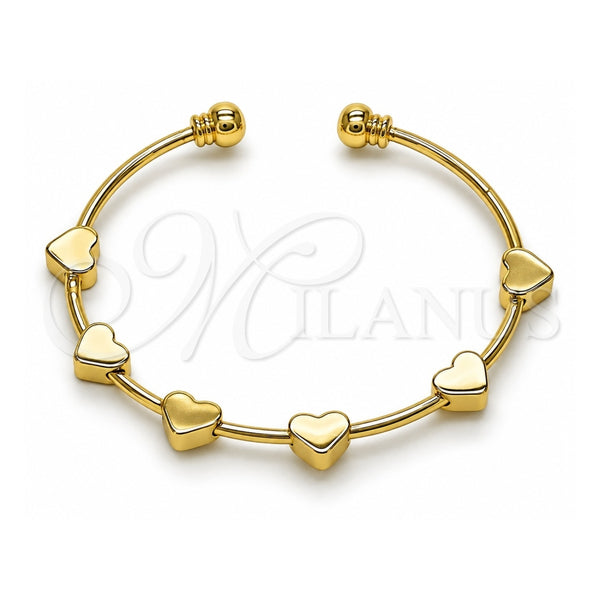 Aro Individual 07.170.0050 Oro Laminado, Diseño de Corazón, Pulido, Tono Dorado (Grosor 02 MM, Talla Unica)