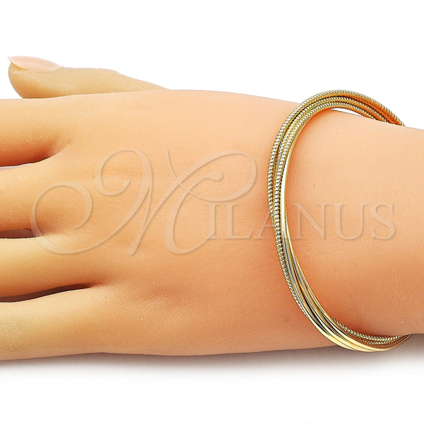 Aro Individual 07.170.0051 Oro Laminado, Diseño de Torcido, Diamantado, Tono Dorado (06 MM Thickness, One size fits all)