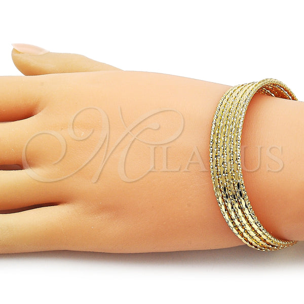 Aro Individual 07.170.0041.1 Oro Laminado, Diseño de Torcido, Diamantado, Tono Dorado (14 MM Thickness, One size fits all)