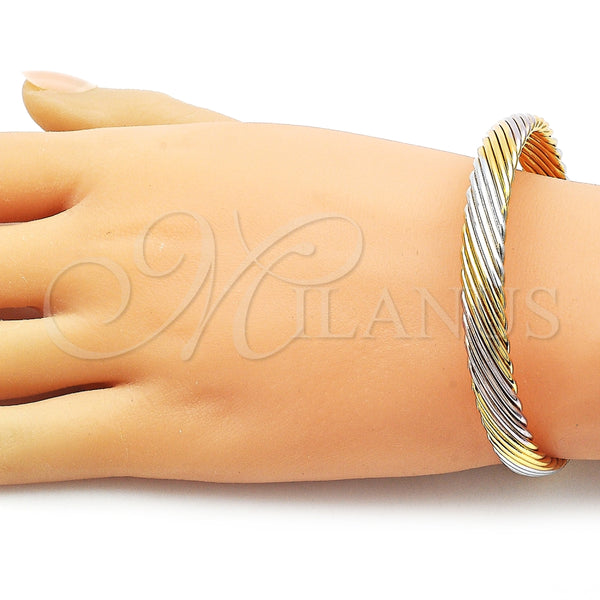 Aro Individual 07.170.0029.1 Oro Laminado, Diseño de Torcido, Pulido, Tres Tonos (08 MM Thickness, One size fits all)