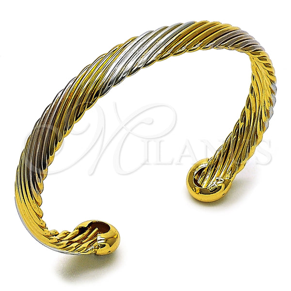 Aro Individual 07.170.0029.1 Oro Laminado, Diseño de Torcido, Pulido, Tres Tonos (08 MM Thickness, One size fits all)