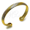Aro Individual 07.170.0029.1 Oro Laminado, Diseño de Torcido, Pulido, Tres Tonos (08 MM Thickness, One size fits all)
