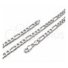 Gargantilla Basica 04.420.0010.24 Plata Rodinada, Diseño de Figaro, Pulido, Tono Plateado (Calibre 200, Grosor 07.5 MM, 24 Pulgadas de Largo)