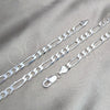 Gargantilla Basica 04.420.0011.26 Plata Rodinada, Diseño de Figaro, Pulido, Tono Plateado (Calibre 180, Grosor 07 MM, 26 Pulgadas de Largo)