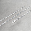 Gargantilla Basica 04.420.0015.18 Plata Rodinada, Diseño de Figaro, Pulido, Tono Plateado (Calibre 0.80, Grosor 02.8 MM, 18 Pulgadas de Largo)