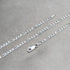 Gargantilla Basica 04.420.0015.18 Plata Rodinada, Diseño de Figaro, Pulido, Tono Plateado (Calibre 0.80, Grosor 02.8 MM, 18 Pulgadas de Largo)