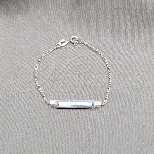 Gargantilla Basica 03.420.0002.05 Plata Rodinada, Diseño de Figaro, Pulido, Tono Plateado (Calibre 0.40, Grosor 01.8 MM, 5 Pulgadas de Largo)