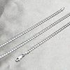 Gargantilla Basica 04.420.0003.18 Plata Rodinada, Diseño de Miami Cubana, Pulido, Tono Plateado (Calibre 100, Grosor 02 MM, 18 Pulgadas de Largo)