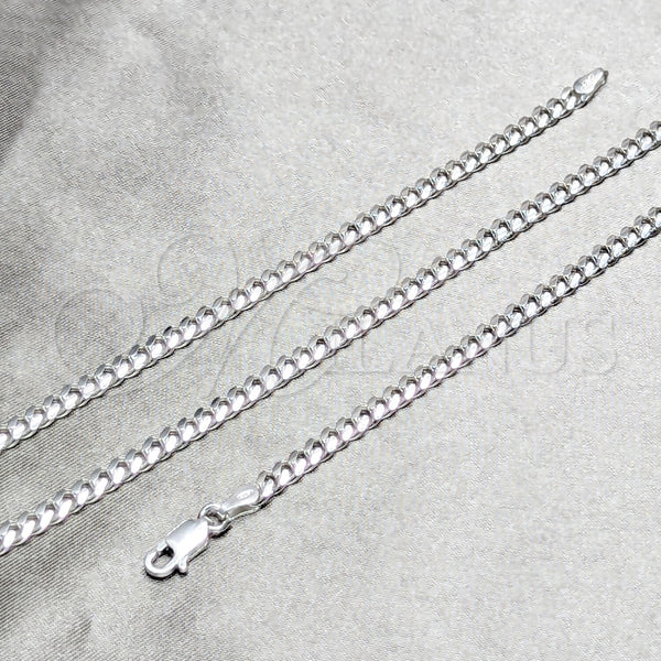 Gargantilla Basica 04.420.0003.18 Plata Rodinada, Diseño de Miami Cubana, Pulido, Tono Plateado (Calibre 100, Grosor 02 MM, 18 Pulgadas de Largo)