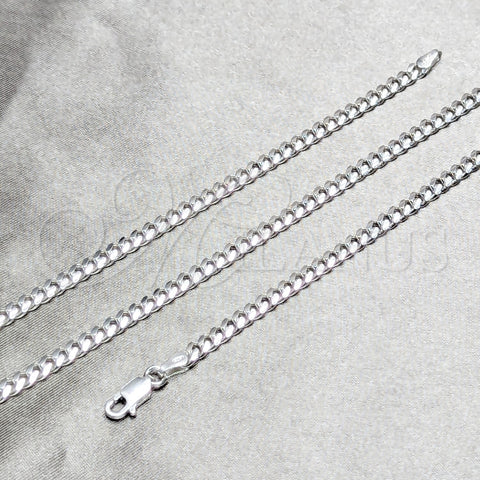 Gargantilla Basica 04.420.0003.18 Plata Rodinada, Diseño de Miami Cubana, Pulido, Tono Plateado (Calibre 100, Grosor 02 MM, 18 Pulgadas de Largo)