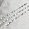 Gargantilla Basica 04.420.0003.18 Plata Rodinada, Diseño de Miami Cubana, Pulido, Tono Plateado (Calibre 100, Grosor 02 MM, 18 Pulgadas de Largo)