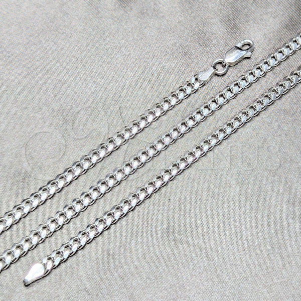 Gargantilla Basica 04.420.0004.24 Plata Rodinada, Diseño de Miami Cubana, Pulido, Tono Plateado (Calibre 120, Grosor 04 MM, 24 Pulgadas de Largo)