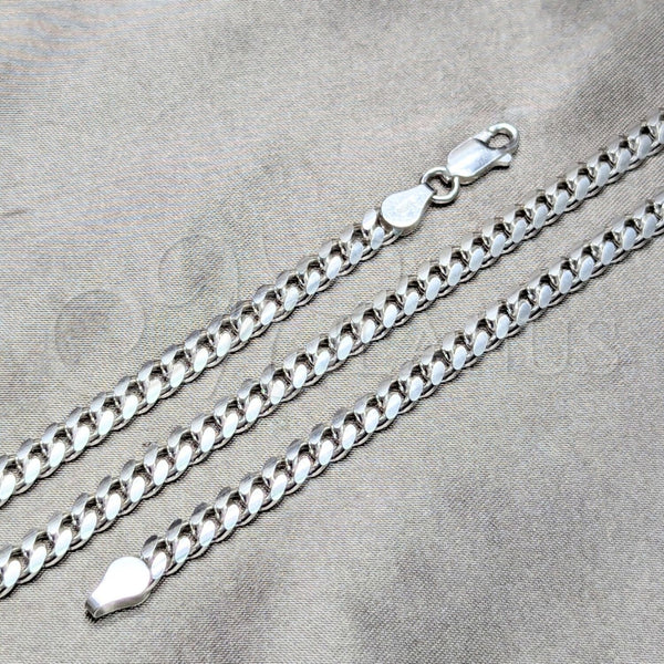 Gargantilla Basica 04.420.0006.24 Plata Rodinada, Diseño de Miami Cubana, Pulido, Tono Plateado (Calibre 180, Grosor 06 MM, 22 Pulgadas de Largo)