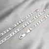 Gargantilla Basica 04.420.011.22 Plata Rodinada, Diseño de Figaro, Pulido, Tono Plateado (Calibre 180, Grosor 07 MM, 22 Pulgadas de Largo)