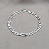 Pulsera Básica 04.420.011.09 Plata Rodinada, Pulido, Tono Plateado (Calibre 180, Grosor 07 MM, 9 Pulgadas de Largo)