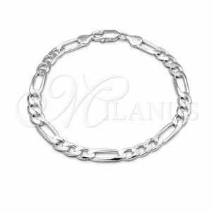 Pulsera Básica 04.420.011.09 Plata Rodinada, Pulido, Tono Plateado (Calibre 180, Grosor 07 MM, 9 Pulgadas de Largo)