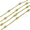 Gargantilla Basica 04.213.0280.20 Oro Laminado, Diseño de Miami Cubana y Bola, Pulido, Tono Dorado (04 MM Thickness, 20 Inches Length)