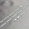 Gargantilla Basica 04.420.0013.20 Plata Rodinada, Diseño de Figaro, Pulido, Tono Plateado (Calibre 120, Grosor 04.6 MM, 20 Pulgadas de Largo)
