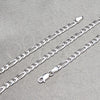 Gargantilla Basica 04.420.0014.18 Plata Rodinada, Diseño de Figaro, Pulido, Tono Plateado (Calibre 100, Grosor 04 MM, 18 Pulgadas de Largo)