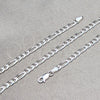 Tobillera Básica 04.420.0014.10 Plata Rodinada, Diseño de Figaro, Pulido, Tono Plateado (Calibre 100, Grosor 04 MM, 10 Pulgadas de Largo)