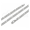 Tobillera Básica 04.420.0014.10 Plata Rodinada, Diseño de Figaro, Pulido, Tono Plateado (Calibre 100, Grosor 04 MM, 10 Pulgadas de Largo)