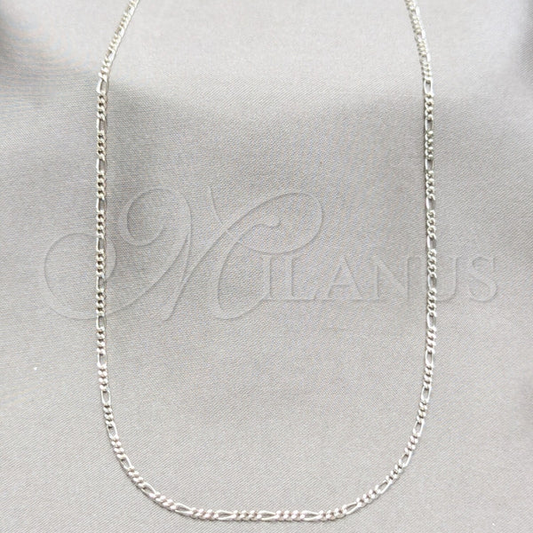 Gargantilla Basica 03.430.0002.16.1EX Plata Rodinada, Diseño de Figaro, Pulido, Tono Plateado (Calibre 0.50, Grosor 01 MM, 16 Pulgadas de Largo)