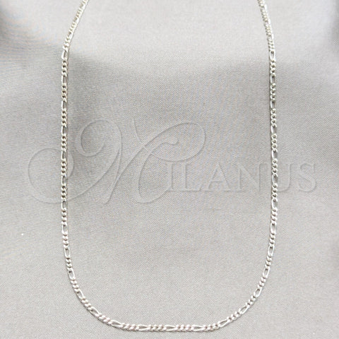 Gargantilla Basica 03.430.0002.16.1EX Plata Rodinada, Diseño de Figaro, Pulido, Tono Plateado (Calibre 0.50, Grosor 01 MM, 16 Pulgadas de Largo)