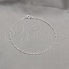 Tobillera Básica 03.430.0003.10.1EX Plata Rodinada, Diseño de Figaro, Pulido, Tono Plateado (Calibre 0.60, Grosor 02.2 MM, 10 Pulgadas de Largo)