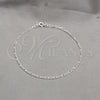 Tobillera Básica 03.430.0003.10.1EX Plata Rodinada, Diseño de Figaro, Pulido, Tono Plateado (Calibre 0.60, Grosor 02.2 MM, 10 Pulgadas de Largo)