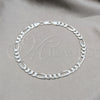 Tobillera Básica 03.431.0001.10 Plata Rodinada, Diseño de Figaro, Diamantado, Tono Plateado (Calibre 150, Grosor 06 MM, 10 Pulgadas de Largo)