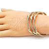 Aro Trio 07.282.0014 Oro Laminado, Diseño de Torcido y Infinito, Pulido, Tono Dorado (Grosor 07 MM, Talla Unica)
