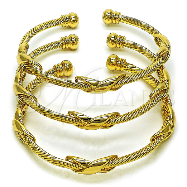 Aro Trio 07.282.0014 Oro Laminado, Diseño de Torcido y Infinito, Pulido, Tono Dorado (Grosor 07 MM, Talla Unica)
