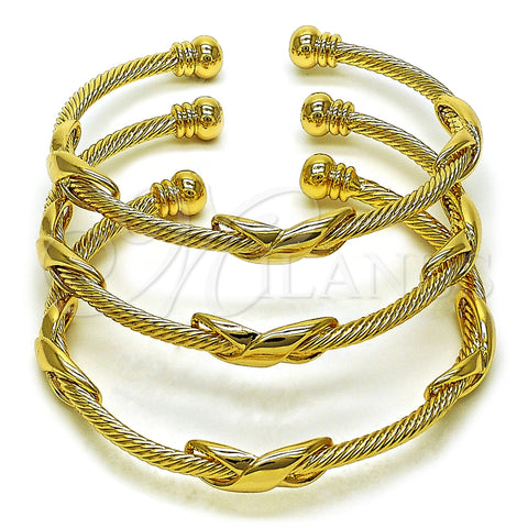 Aro Trio 07.282.0014 Oro Laminado, Diseño de Torcido y Infinito, Pulido, Tono Dorado (Grosor 07 MM, Talla Unica)